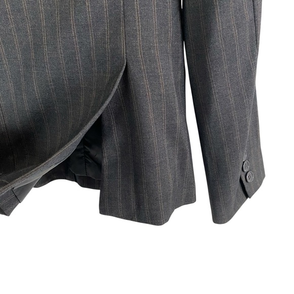 New York & Company Womens Blazer 14 Bluish-Gray One-Button Striped Career Office - Picture 3 of 13